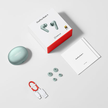 OnePlus Buds 4 TWS Earbuds with Upto 55dB Real-time ANC, Adaptive Mode, Dual Drivers and DACs, 3D Audio, Upto 45hrs Music Playback, Dual-Device connectivity, 47ms Low Latency, Storm Gray
