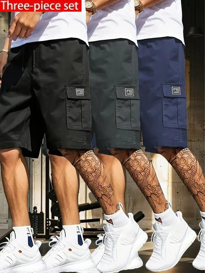 Men's Cotton Casual Cargo Shorts Pack of 4