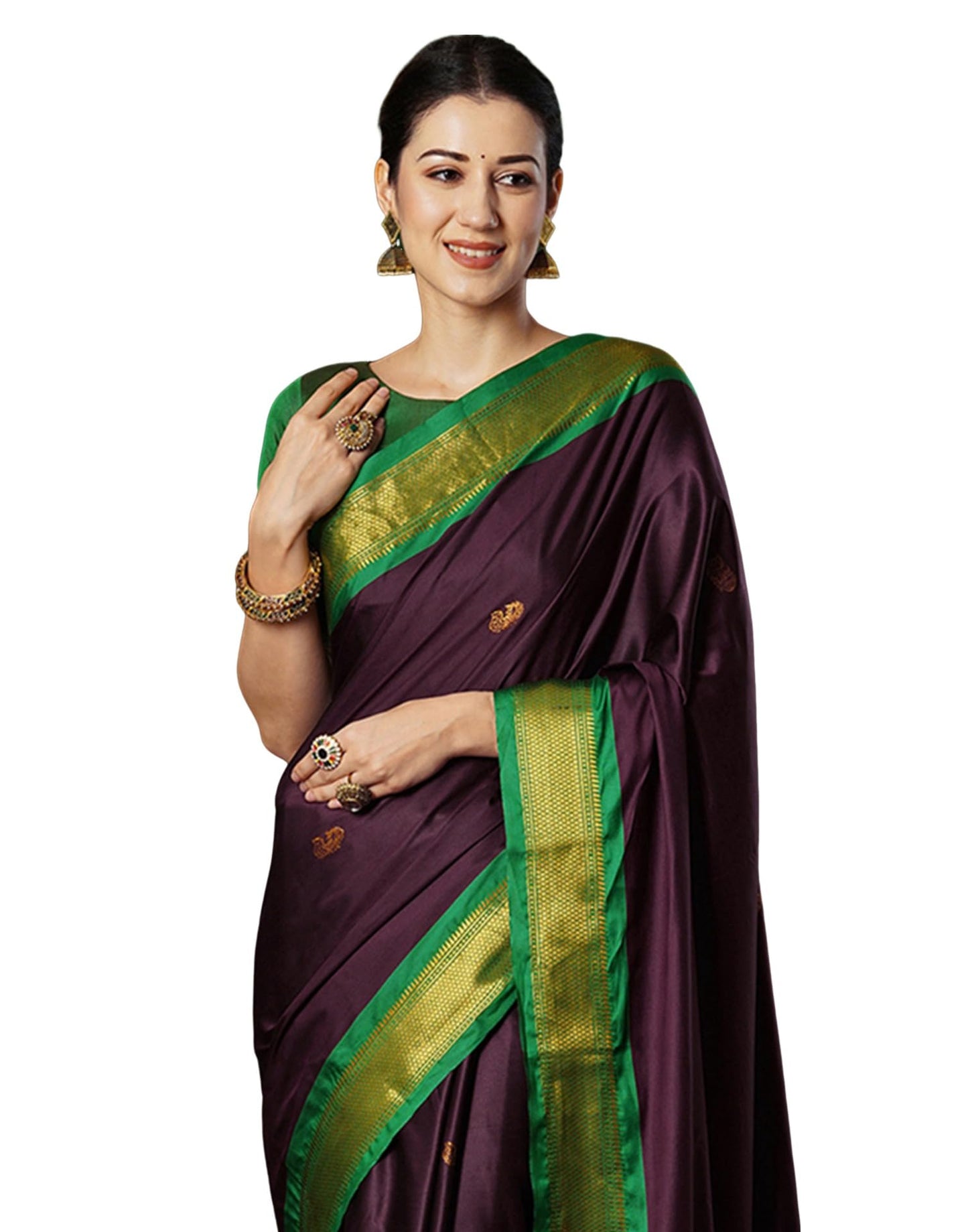 SIRIL Women's Silk Jacquard Banarasi Saree With Unstitched Blouse Piece