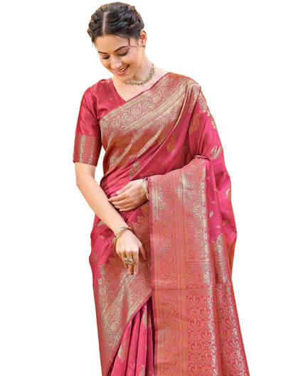 SIRIL Women's Silk Jacquard Banarasi Saree With Unstitched Blouse Piece