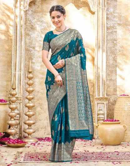 SIRIL Women's Silk Jacquard Banarasi Saree With Unstitched Blouse Piece
