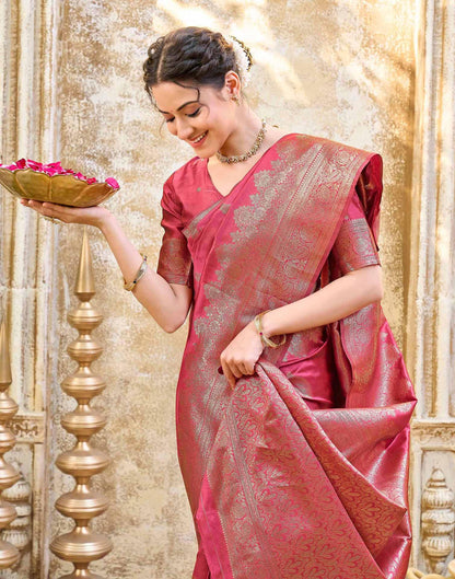 SIRIL Women's Silk Jacquard Banarasi Saree With Unstitched Blouse Piece