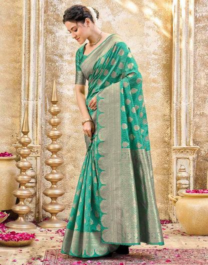 SIRIL Women's Silk Jacquard Banarasi Saree With Unstitched Blouse Piece