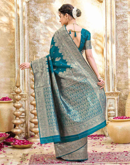 SIRIL Women's Silk Jacquard Banarasi Saree With Unstitched Blouse Piece