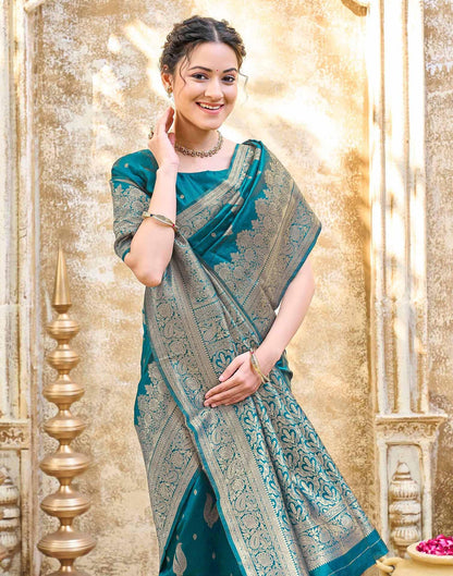 SIRIL Women's Silk Jacquard Banarasi Saree With Unstitched Blouse Piece
