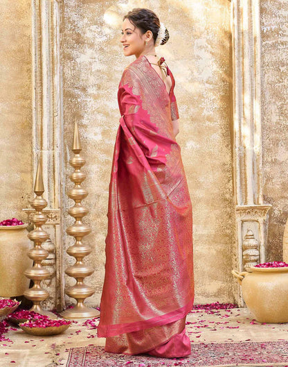 SIRIL Women's Silk Jacquard Banarasi Saree With Unstitched Blouse Piece