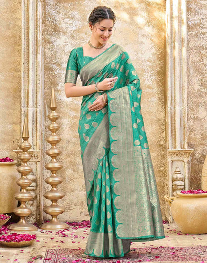SIRIL Women's Silk Jacquard Banarasi Saree With Unstitched Blouse Piece