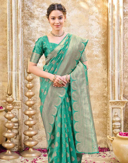 SIRIL Women's Silk Jacquard Banarasi Saree With Unstitched Blouse Piece