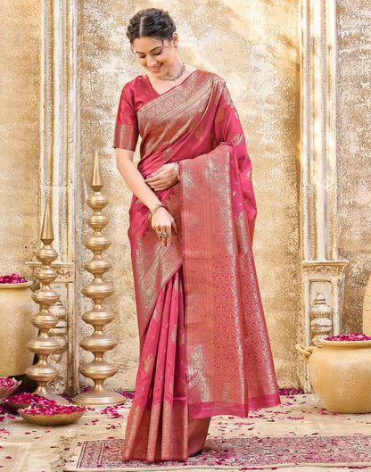 SIRIL Women's Silk Jacquard Banarasi Saree With Unstitched Blouse Piece