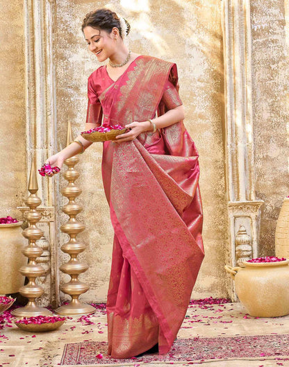 SIRIL Women's Silk Jacquard Banarasi Saree With Unstitched Blouse Piece