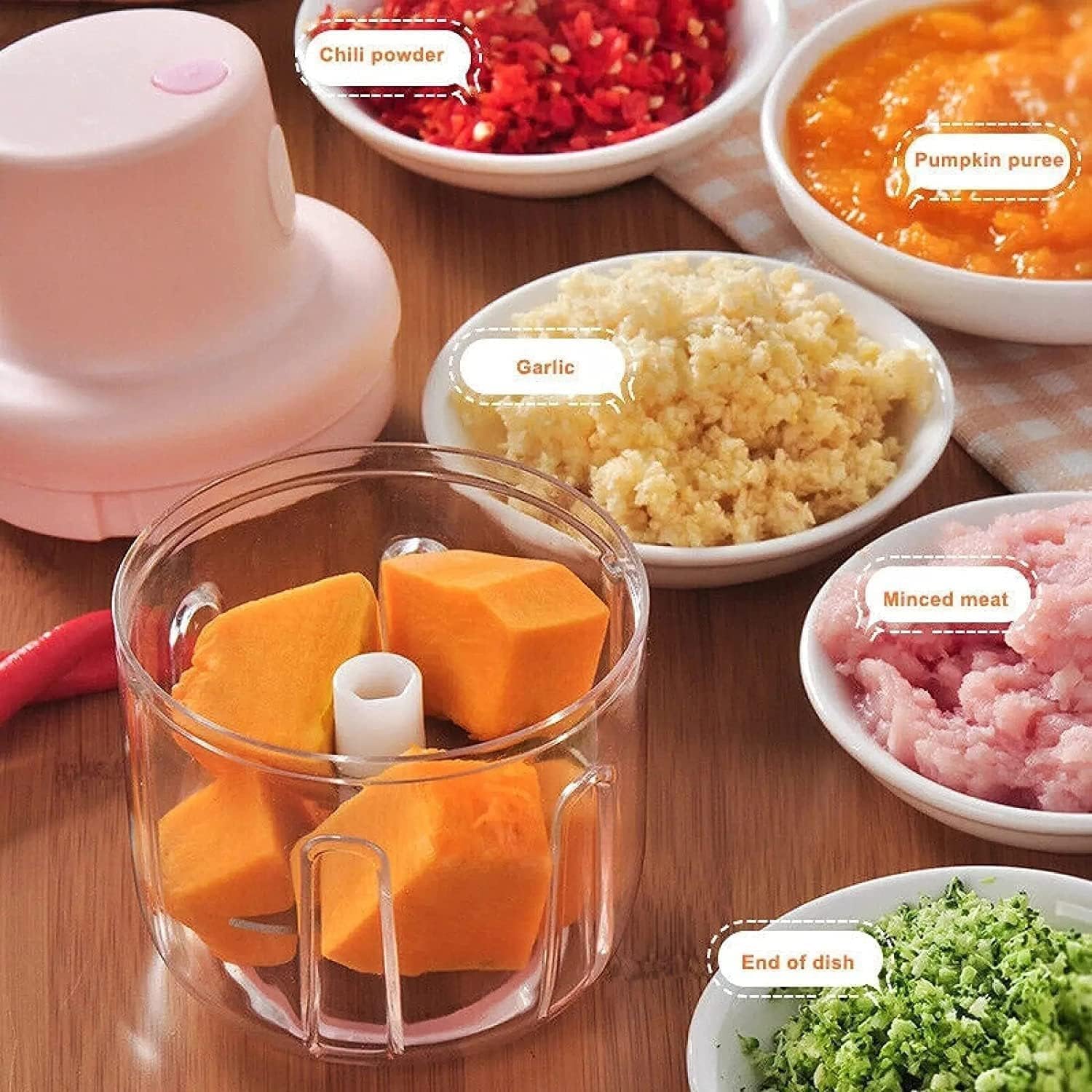Electric Mini Food Chopper USB Rechargeable