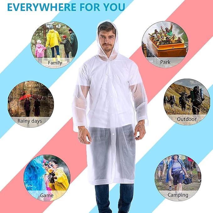 Waterproof Unisex Rain Coat Hooded Full Sleeves