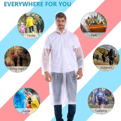 Waterproof Unisex Rain Coat Hooded Full Sleeves