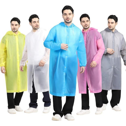 Waterproof Unisex Rain Coat Hooded Full Sleeves