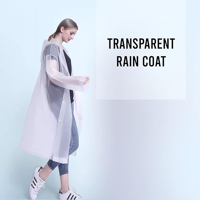 Waterproof Unisex Rain Coat Hooded Full Sleeves