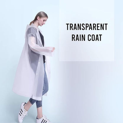 Waterproof Unisex Rain Coat Hooded Full Sleeves